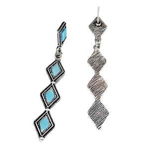 Orecchini Pendenti Vintage a Forma di Foglia con Diamanti e Accenti Colorati, Design Retrò, Accessori di Moda per Donne - Product Image 5