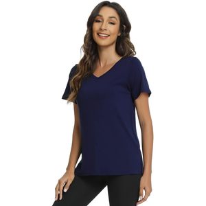 เสื้อชุดนอนผู้หญิงคอวี แขนสั้น ผ้าใยไผ่นุ่มพิเศษ ไซส์ S-XXL ขายส่ง - Product Image 3