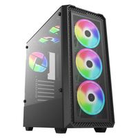 Coque de PC de jeu ATX de niveau d'entrée de fenêtre en verre trempé de tour moyenne en gros
