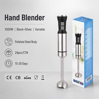 Mixeur Plongeant 1000W à Vitesse Variable Continue, Mixeur à Immersion Robuste en Acier Inoxydable avec Tige Détachable, Certifié VDE pour Cuisine