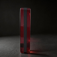 Plaque en cristal K9 personnalisée avec nom et texte, bloc carré arrondi rouge Neelpure 186505, pour la décoration de bureau moderne