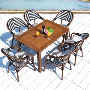 XY miglior caffè all'aperto per il tempo libero patio all'aperto sedia da giardino rattan tavolo e sedia combinazione - Product Image 2