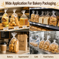 Sacs à fond plat en BOPP transparent de qualité alimentaire, micro-perforés, pour l'emballage de pains de boulangerie, vente en gros
