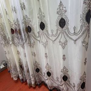 Bán buôn giá rẻ đẹp Sheer Thêu Hai Lớp Thiết kế nhà valance rèm cửa dệt cho Cửa Sổ Phòng rèm - Product Image 5
