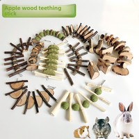 Bâtonnets à mâcher en bois pour hamsters et cochons d'Inde, jouets écologiques en forme de branche de pomme pour le nettoyage des dents, jouets à mâcher pour animaux de compagnie