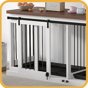 Elegante Dubbele Hondenkrat Meubels Houten Tafel Hondenkrat Met Dienblad Ruime Hondenkennel Inclusief Verwijderbare Verdeler - Product Image 4