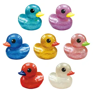 סיטונאי חדש חמוד צעצועים לילדים תינוק אמבטיה ברווז צעצוע קידום מכירות גומי גליטר ברווז אמבטיה צעצועים לתינוקות