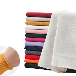 Tela lisa de poliéster, 95% poliéster, 5% licra, tejido elástico liso para dobladillo de manguito sin costuras - Product Image 5