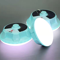 Lampu Tenda Camping Tenaga Surya dengan Power Bank, Lampu Camping LED Isi Ulang Tenaga Surya USB