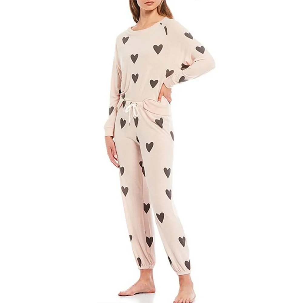 Home Wear Cotton Bamboo Jersey Lounge Set Sustainable Ladies Pajamas Sleepwear Natural Eco-Friendly Women Knitted Sleepwear