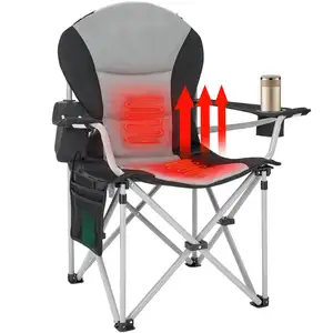 NPOT riscaldato campeggio Kingsize sedia calda con borsa frigo portatile pieghevole sedia riscaldata USB per freddo inverno tessuto alluminio