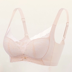 Sujetador sin hueso sin lado Los pechos pequeños de las mujeres se reúnen Copa mediana gruesa cómodo transpirable sin aros sin rastro Sujetador de encaje lateral nipp - Product Image 5