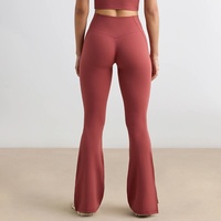 Pantalon de yoga évasé taille haute style européen et américain, décontracté, long, uni, qui rehausse les hanches, pour femme, anti-transpiration