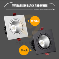 Spot encastré LED carré à double tête COB, éclairage de plafond, 7W 12W 24W 36W, spots orientables carrés, éclairage encastré