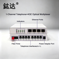 Multiplexeur vocal 4GE PCM Fxo Fxs de haute qualité sur fibre optique, 1 port vocal, 2 ports vocaux avec GE