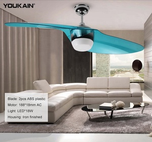 Chiếu sáng trong nhà <span class=keywords><strong>Red</strong></span> 2 Blades điều khiển từ xa 52 "2 lá ánh sáng AC điện áp 220 Quạt trần LED quạt trần - Product Image 5