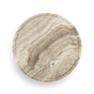 Set di Tavolini da Caffè in Travertino Naturale Stile Wabi-Sabi <span class=keywords><strong>Moderno</strong></span> e Lussuoso, Tavolino Rotondo da Salotto con Base a Plinto - Product Image 3