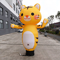 Danseur gonflable publicitaire extérieur personnalisé HPS, imperméable, motif chat de dessin animé, garantie 2 ans, 3,66 m de haut