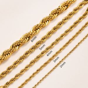 High Quality New Design Custom Stainless Steel 3mm Width 18CM Length <b>Men</b> Twist <b>Rope</b> Chain <b>Bracelet</b> - Product Image 2