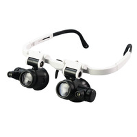 9892H-1 Eyeglass Wearing Magnifying Glass 8X 23X Clock Repaired High-Definition Led Magnifier