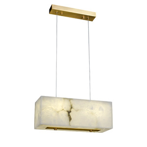 Modern Rectangular Marble <b>Chandelier</b> Led Lighting Fixture For Home Dining Room Bar Counter Single Head Pendant <b>Light</b> - Product Image 5