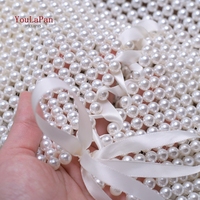 YouLaPan Débardeur Vintage à Perles, Bralette à Bretelles Fines Perlées à la Main avec Fermeture à Nœud en Ruban, Accessoire de Mode