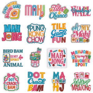 Nouvelle Patch en résine thermocollante pour vêtements DIY, motif Mahjong brodé, style dessin animé américain, thème gagnant de Riichi - Product Image 1