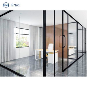 Graki Modern <strong>Office</strong> Glass <strong>Wall</strong> <strong>Partitions</strong> Aluminum Soundproofing Eco-Friendly &amp; Durable 83mm Commercial <strong>Office</strong> Furniture - Product Image 6