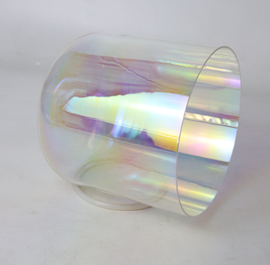 Bol chantant en cristal de quartz clair irisé Aurora 432Hz, pour la méditation, le yoga, la thérapie des chakras et la guérison sonore à domicile - Product Image 4