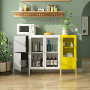 Buffet en verre silencieux, meuble <span class=keywords><strong>de</strong></span> rangement pour vaisselle <span class=keywords><strong>de</strong></span> cuisine, armoire multifonctionnelle pour salon, meuble sur pied sans perçage, Aparador <span class=keywords><strong>De</strong></span> - Product Image 2