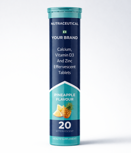 Tabletas Efervescentes de Calcio, Vitamina D3 y Zinc con Sabor a Piña, Suplemento para la Salud Ósea e Inmunidad, Paquete de 20 Tabletas - Product Image 6