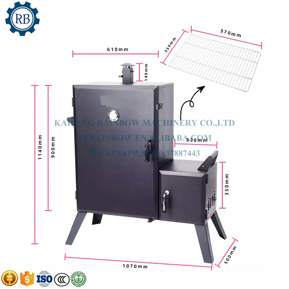 Câmara automática para fumar carne, forno para fumar peixe, fumante de fumo, fumante de carne