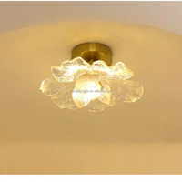Plafonnier moderne européen en forme de fleur, en résine, avec source lumineuse LED, montage en surface pour salle de bain, 3500K, lumière chaude