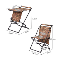 STARRYHEART 2 en 1 Table simple multifonctionnelle Chaise de camping camouflage portable