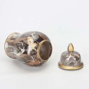 Ginger Jars Ceramic and Porcelain Vases, Gold Ginger Jar <b>Tall</b> Ceramic Pots, Flower Vase <b>Table</b> for Hotel Wedding Decor - Product Image 3