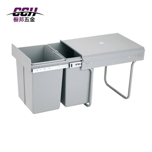 20L plastic recycle dustbin kitchen cabinet built in waste bin trash can pull out sliding storage baskets