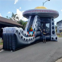 Château gonflable commercial en PVC, combo UFO, château gonflable, vaisseau spatial, trampoline, toboggan, taille personnalisable pour