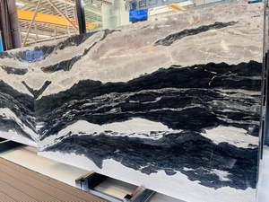 Splendides montagnes et Rive Marbre Panneau mural en pierre de luxe Carreaux de dalles de style italien personnalisés pour coiffeuse de table de comptoir - Product Image 2