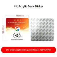Support de table personnalisé en acrylique avec carte RFID NFC NTAG216 13,56 MHz pour avis clients et évaluations étoilées pour restaurants et commerces