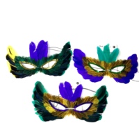 Classique Sparkling Glitters Plume Masque Mardi Gras Parades Carnaval Party Costume Accessoires Or Violet Masque Pour Les Yeux pour La Fête