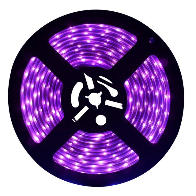 Ultra Violet Light IP65 Waterproof 365NM 395NM 12V 24V 2835 SMD 120leds/m 5m Uv Led Strip Light for Indoor Decoration