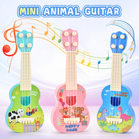 Kids Educational Music Toys Guitar Cartoon Animal Four-String Guitar Ukulele 10-Inch Musical Instruments for Baby Gifts