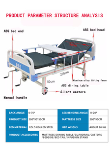 Cama de Hospital Económica con Dos Manivelas, Ajustable, Manual, para Cuidado de Pacientes en el Hogar - Product Image 2