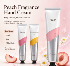 Ensemble de crème pour les mains parfumée 3 en 1, pêche, chrysanthème, cerisier, hydratante, apaisante, éclaircissante, soin des mains pour adultes - Product Image 4