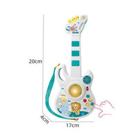 Ensemble de jouets guitare et microphone en plastique pour enfants avec lumières et effets sonores - Cadeau éducatif interactif pour l'apprentissage précoce des enfants