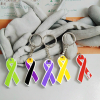 Porte-clés personnalisé pour la sensibilisation au cancer du sein, imperméable, durable, léger, en PVC souple 3D, plusieurs couleurs disponibles