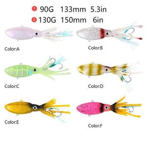 Señuelo Duro Luminoso UV <span class=keywords><strong>de</strong></span> Metal y Plástico OEM con Forma <span class=keywords><strong>de</strong></span> Calamar para Pesca en Superficie/Agua Media con Anzuelos para Atún y Bagre - Product Image 5