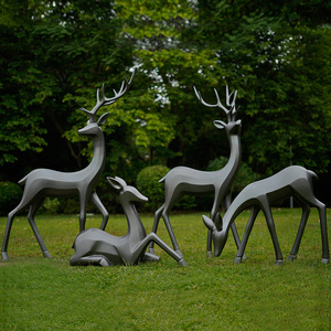 Escultura Abstracta de Ciervo en Fibra de Vidrio, Decoración de Jardín para Exteriores, Figura de Animal para Montar en el Suelo, Arte Animal - Product Image 4