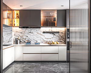 Muebles de Cocina Modernos Personalizables con Gabinetes de Madera Maciza de Primera Calidad y Encimeras de Mármol - Product Image 3