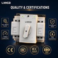 Panneau de contrôleur de commutateur de transfert automatique (ATS) 100A 6 KA Capacité de coupure 4 pôles monophasé/triphasé pour l'alimentation industrielle